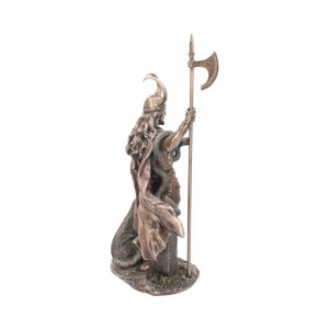Statueta rasina si bronz, mitologia nordica, zeul Loki 35cm - Img 4