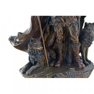 Statueta rasina si bronz, mitologia nordica, zeul Odin - The Allfather 25cm - Img 8