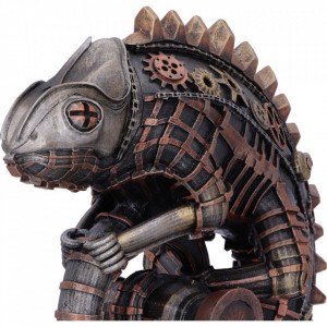 Statueta rasina si bronz, steampunk, Mechanical Chameleon 22.3cm - Img 5