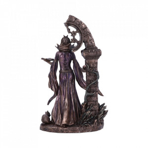 Statueta rasina si bronz, zeita Aradia - Regina vrajitoarelor Wicca 25 cm - Img 3
