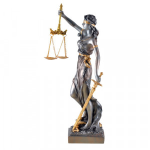 Statueta rasina si bronz zeita dreptatii Themis ( Justitia) 33cm - Img 4