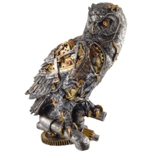 Statueta steampunk bufnita Aviatorul 30cm - Img 7