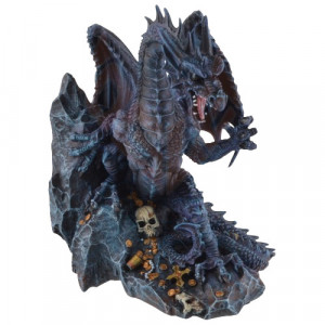 Statueta / Suport lateral de carti book end - Comoara Dragonului 18 cm - Img 3