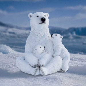 Statueta ursi polari Mama cu pui - Polar Protection 12.7cm - Img 4