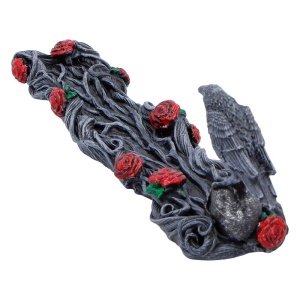 Suport betisoare parfumate Corb Twilight Bloom – decor gotic fantasy pentru colectionari, 28 cm - Img 3