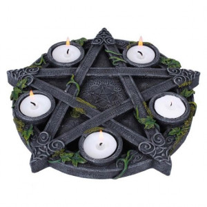 Suport lumanari Pentagrama cu iedera, 26 cm