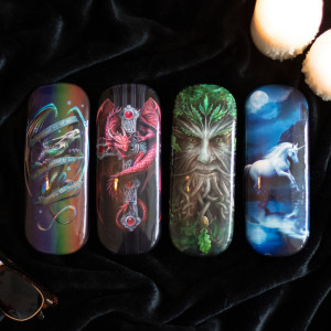 Toc ochelari cu dragon pe cruce Anne Stokes - Gardianul Gotic - Img 5