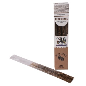 Betisoare de tamaie Wildcraft cu salvie si cedru – rulate manual, pentru purificare si protectie energetica