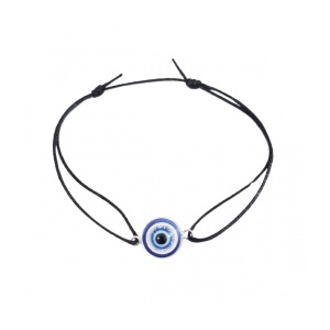 Bratara ajustabila din material textil si charm Ochiul Protector (Evil Eye) 10.5mm