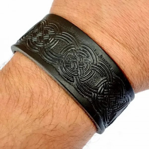 Bratara din piele Nod Celtic 3cm