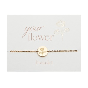 Bratara placata cu aur Floarea Lunii Iulie - Crinul, 17+3 cm