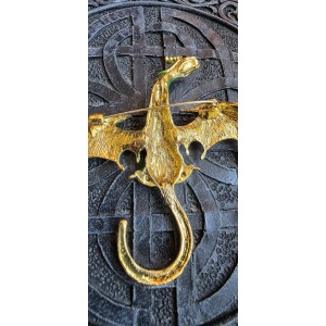Brosa-pandantiv Dragon Verde cu cristale – natura si regenerare, 9 cm - Img 5