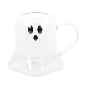 Cana 3d din sticla, in forma de fantoma, Casper 600 ml
