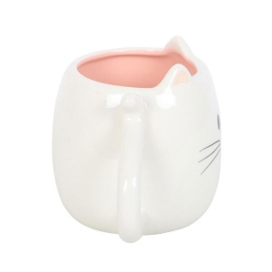 Cana ceramica Pisicuta alba, capacitate 500 ml - Img 2
