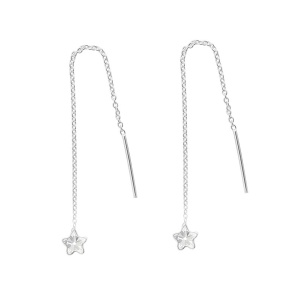 Cercei lantisor din argint cu zirconii Stelute 60mm