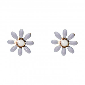 Cercei tip studs din otel inoxidabil, placati cu aur roz - Flower Power
