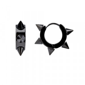 Cercei otel inoxidabil Tepi - negru 9mm