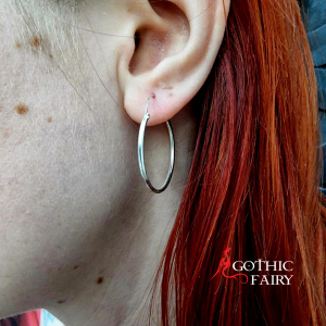 Cercei rotunzi argint Creole simple 30 X 1.5mm