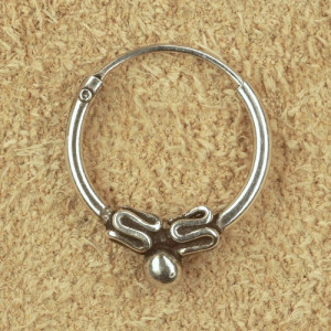 Cercel rotund din argint Ornament Oriental 12mm