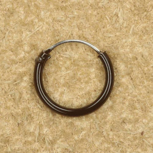 Cercel rotund din argint Tortita Neagra 10 x 1.2 mm