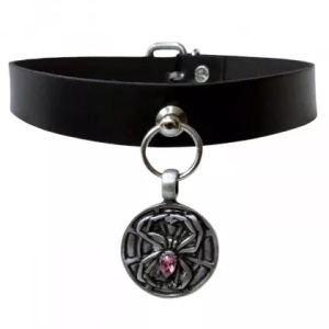 Choker de piele naturala Paianjen 2cm