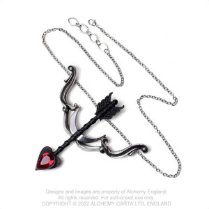 Colier gotic cu lantisor si cristal rosu Alchemy England - Desire Moi - Img 3