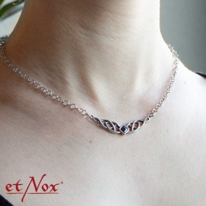 Colier otel inoxidabil si zirconiu negru Nod Celtic 4.4cm - Img 2