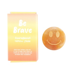 Cristal din jad galben cu smiley face in cutiuta Be Brave - Img 5
