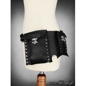 Curea cu buzunare, piele ecologica cu elemente metalice, Pocket Belt - Img 4