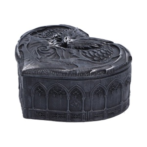 Cutie pentru bijuterii dragoni Dark Heart – decor gotic fantasy ( 6.8 cm ) - Img 2