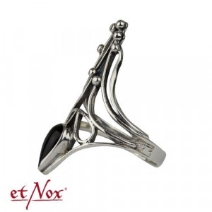 Inel argint 925 cu onix negru Black Nail – inel statement gotic dama - Img 5