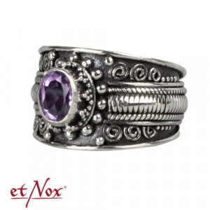 Inel argint Bali, cu piatra semipretioasa Ametist 1.7 cm - Img 2