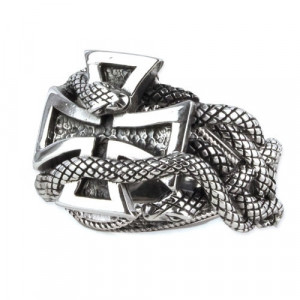 Inel argint Crucea de Fier cu Serpi 1.6cm - Img 1