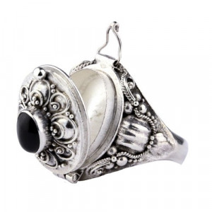 Inel argint Poison Ring cu onix - Img 3