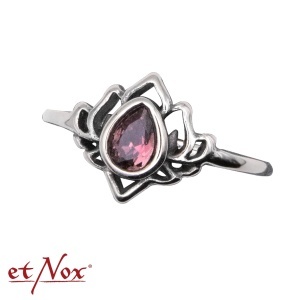 Inel din otel inoxidabil cu zirconiu violet Floare de Lotus - Img 2