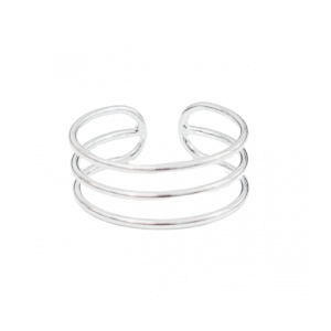 Inel midi ajustabil din argint – model minimalist cu trei linii