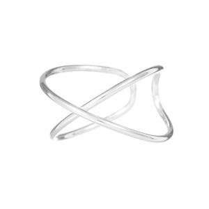 Inel midi reglabil din argint Linii incrucisate – Design minimalist, 14 mm