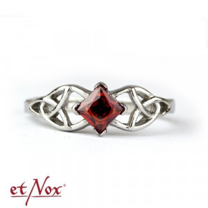 Inel Nod Celtic din inox cu cristal rosu - eleganta si protectie - Img 3