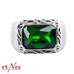 Inel otel inoxidabil cu zirconiu Ornament Verde 1.5cm - Img 3