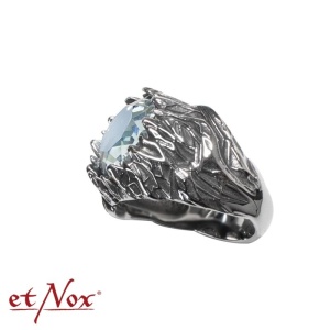 Inel otel inoxidabil Ice Age cu zirconiu albastru 1.7cm - Img 3