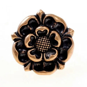 Inel reglabil din bronz Trandafir Tudor din secolul al XVI-lea, reproducere istorica - Img 2
