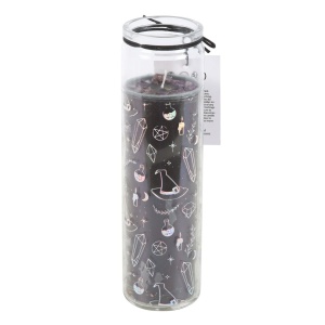 Lumanare cu cristal Ametist mov, cu parfum de iasomie, 21cm - Img 4