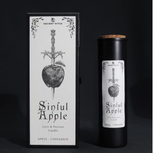 Lumanare ritualica Sinful Apple pentru iubire si pasiune, mar si scortisoara - Ancient Witch - Img 2