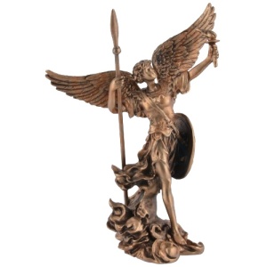 Mini statueta Arhanghelul Uriel, finisaj bronz, 10 cm