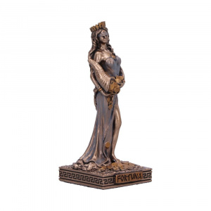 Mini statueta mitologica zeita norocului Fortuna cu Cornul Abundentei 9 cm - Img 4