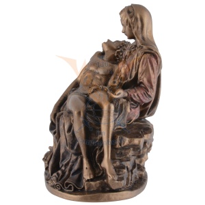 Mini statueta Pieta - Michelangelo, finisaj bronz, 7 cm - Img 7
