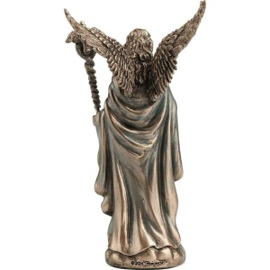 Mini statueta Rafael, arhanghelul vindecarii, finisaj bronz, 10 cm - Img 4