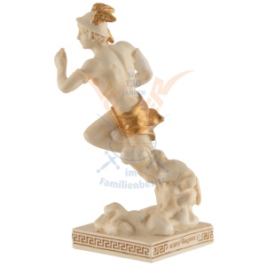 Mini statueta rasina cu finisaj alb marmura, mitologia greaca, Hermes, mesagerul zeilor - Img 4
