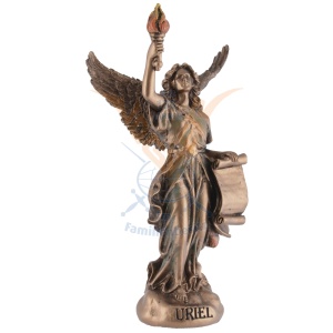Mini statueta Uriel, arhanghelul iluminarii spirituale, finisaj bronz, 11 cm - Img 2