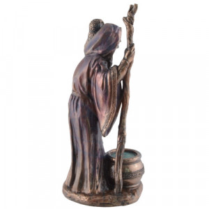 Mini statueta zeita celtica Crone - Batrana inteleapta 11cm - Img 2